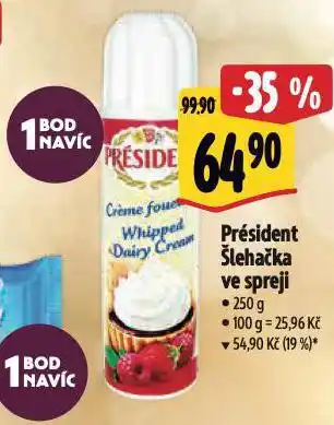 Albert Président šlehačka ve spreji nabídka