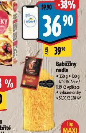 Albert Babiččiny nudle nabídka