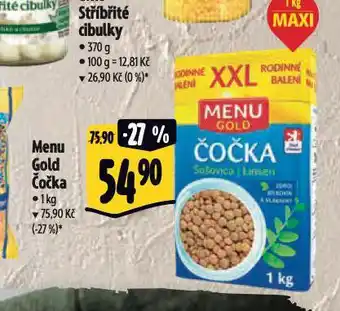Albert Menu gold čočka nabídka