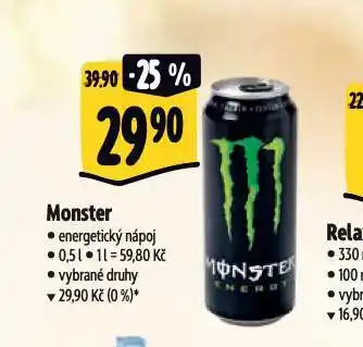 Albert Monster energy drink nabídka