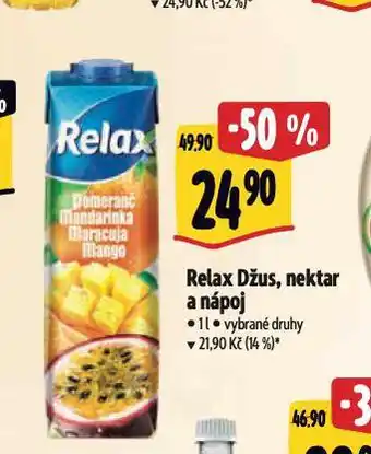 Albert Relax džus, nektar a nápoj nabídka