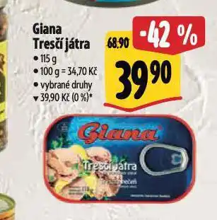 Albert Giana tresčí játra nabídka