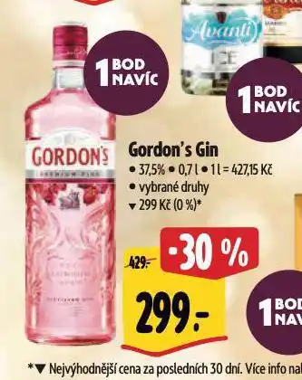 Albert Gordon´s gin nabídka