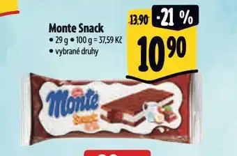 Albert Monte snack nabídka