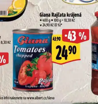 Albert Giana rajčata krájená nabídka