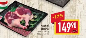 Billa Kachní stehna cena za 480 g nabídka