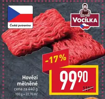 Billa Hovězí mělněné cena za 440 g nabídka