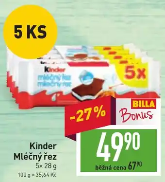 Kinder Mléčný řez
