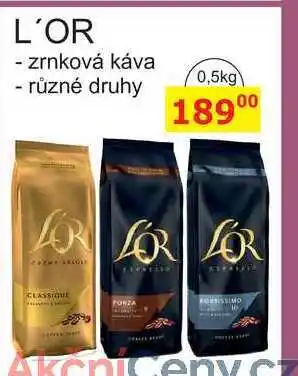 BENE Nápoje L'or zrnková káva, 0,5 kg nabídka