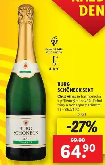 Lidl Burg schöneck sekt, 0,75 l nabídka