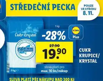 Lidl Cukr krupice/krystal, 1 kg nabídka