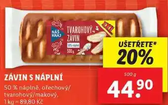 Lidl Závin s náplní, 500 g nabídka