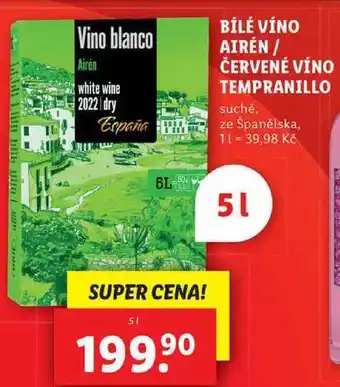 Lidl Bílé víno airén/červené víno tempranillo, 5 l nabídka