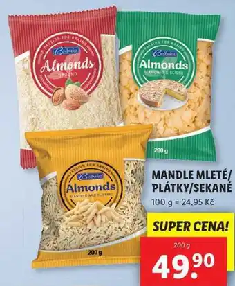 Lidl Mandle mleté/plátky/sekané, 200 g nabídka