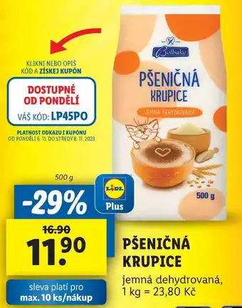 Lidl Pšeničná krupice, 500 g nabídka
