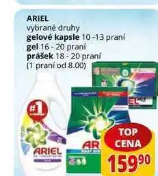 Flop Ariel vybrané druhy gelové kapsle 10-13 praní nabídka