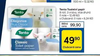 Tesco Tento toaletní papír 8 rolí. 3 vrstvy nabídka
