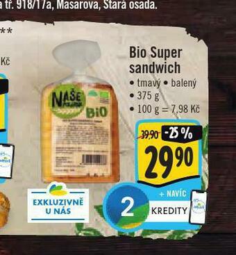 Jip Bio super sandwich nabídka