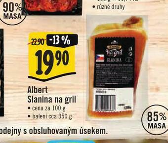 Jip Albert slanina na gril nabídka