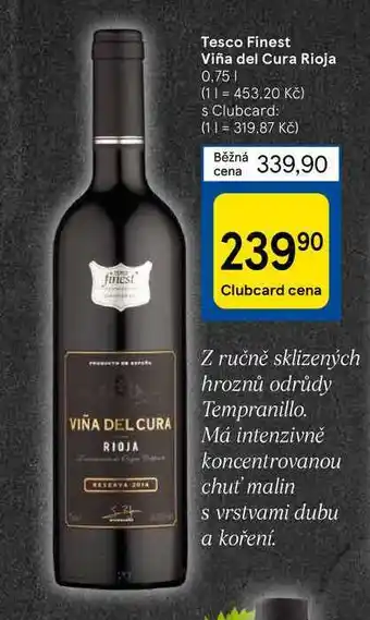 Tesco Tesco finest viña del cura rioja 0,75 1 nabídka