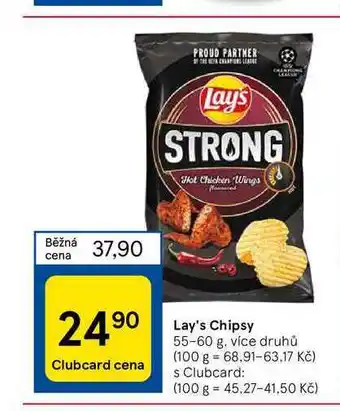 Tesco Lay's chipsy 55-60 g nabídka