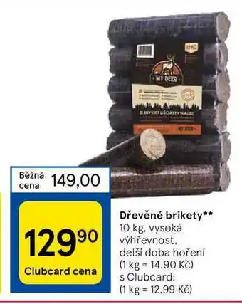 Tesco Dřevěné brikety** 10 kg nabídka