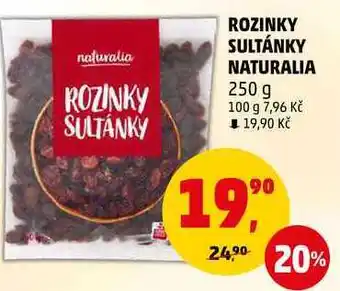 Penny Market Rozinky sultánky naturalia, 250 g nabídka