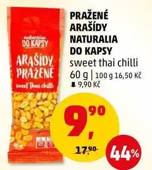 Penny Market Pražené arašídy naturalia do kapsy sweet thai chilli, 60 g nabídka