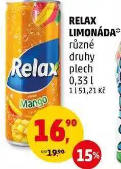 Penny Market Relax limonáda různé druhy, 0,33 l nabídka
