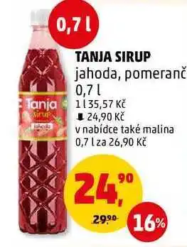 Penny Market Tanja sirup jahoda, 0,7 l nabídka