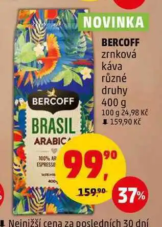 Penny Market Bercoff zrnková káva různé druhy, 400 g nabídka