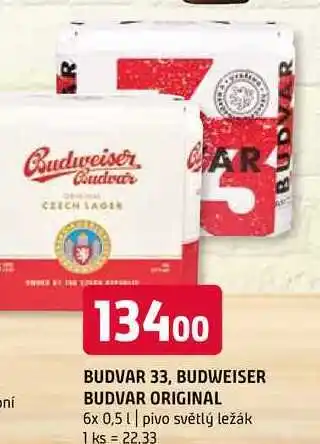 Terno Budvar 33, budweiser budvar original 6x 0,5 l nabídka