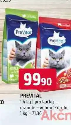 Prevital 1,4 kg | pro kočky - granule