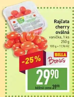 Billa Rajčata cherry oválná vanička, 1 ks 250 g nabídka