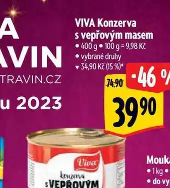 Albert Viva konzerva s vepřovým masem 400 g nabídka
