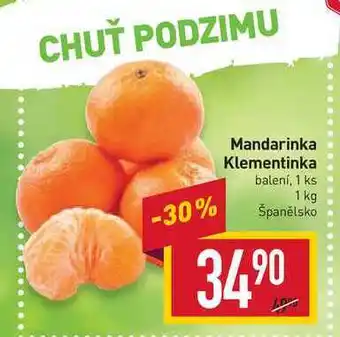 Billa Mandarinka klementinka balení, 1 ks 1 kg nabídka