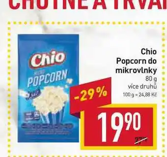 Billa Chio popcorn do mikrovlnky 80 g nabídka