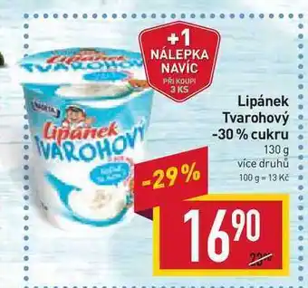 Billa Lipánek tvarohový -30% cukru 130 g nabídka