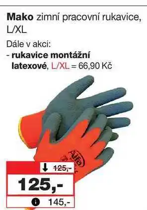 Barvy a laky drogerie Mako zimní pracovní rukavice, l/xl nabídka
