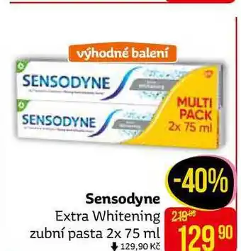 Teta Sensodyne extra whitening zubní pasta 2x 75 ml nabídka