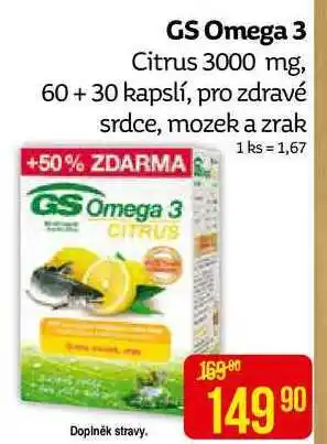 Teta Gs omega 3 citrus 3000 mg, 60+ 30 kapslí nabídka
