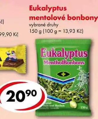 CBA Eukalyptus mentolové bonbony, 150 g nabídka