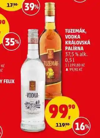Penny Market Tuzemák, vodka královská palírna 37,5% alk., 0,5 l nabídka