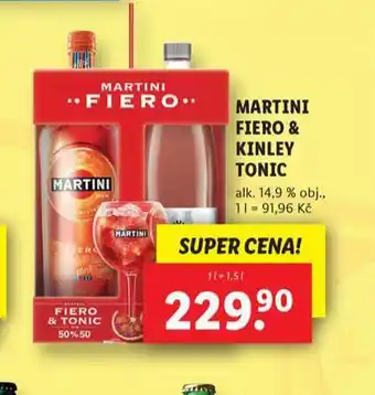 Lidl Martini fiero & kinley tonic nabídka
