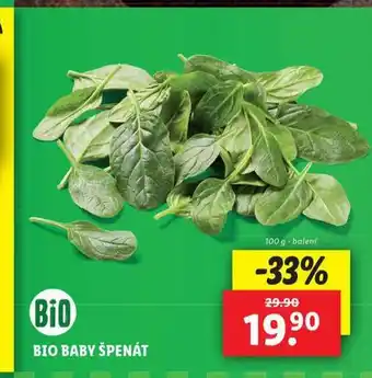Lidl Bio baby špenát nabídka