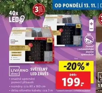 Světelný led závěs