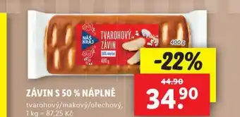 Lidl Závin s 50% náplně nabídka