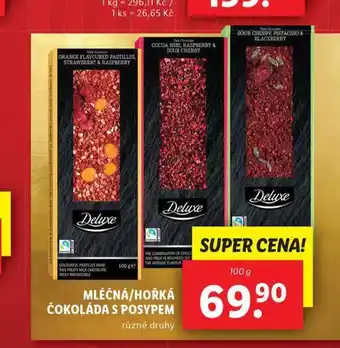 Lidl Mléčná / hořká čokoláda s posypem nabídka