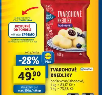 Lidl Tvarohové knedlíky nabídka