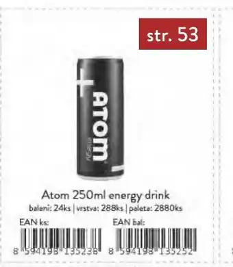 Qanto Atom 250ml energy drink nabídka